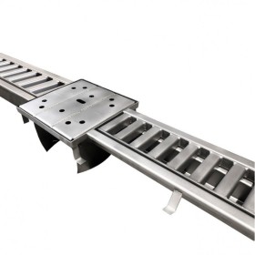 100 mm water evacuation line with drain.