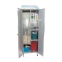 Cabinet for cleaning utensils 800/600x480x2010h with 2 doors and shelves on the side, AISI 304 stainless steel.