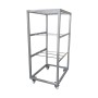 RACK carro de 3 nivells, 750x1000x1750H, amb 2 rodes d100 giratòries amb fre i 2 fixes