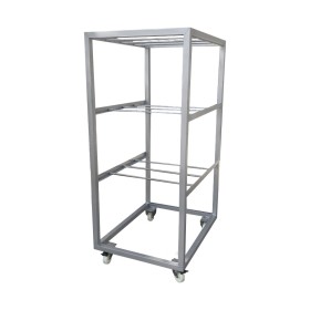 RACK carro de 3 niveles, 750x1000x1750H, con 2 ruedas de 100 giratorias con freno y 2 fijas