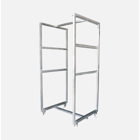 RACK carro de 3 niveles, 750x1000x1750H, con 4 ruedas de 100 giratorias