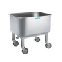 Eimerwagen mit Lenkrädern, 2 davon mit Bremse, 1/2"-Ablasshahn, 800 x 600 x 750 h, Edelstahl