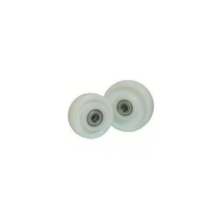 Roda de niló, d200x50 eix de 20mm amb rodaments de boles inoxidable, AISI 304.