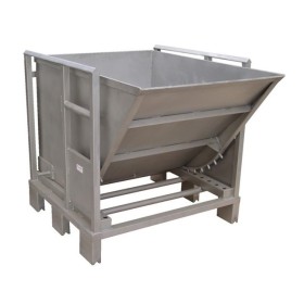 Contenidor bolquet apilable de 1200L, 1200x1500x1390h càrrega màxima 2000 kg inoxidable AISI 304.