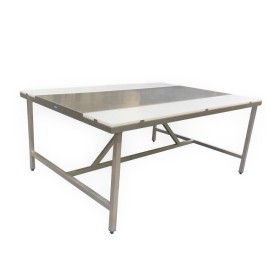 Central table combined with 2 polyethylene of 300x20 sizes, (8 dimensions) x850h AISI 304 stainless steel.