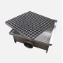 Drain 500x500x200h with basket, side outlet d110, AISI 304 stainless steel.