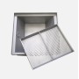 Drain 500x500x200h with basket, side outlet d110, AISI 304 stainless steel.