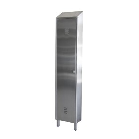 Armario de pared pequeño, 1 puerta, 2 estantes, 440x200x2085h,